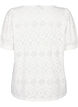 Blouse met korte mouwen en patroon met kant, Bright White, Packshot image number 1