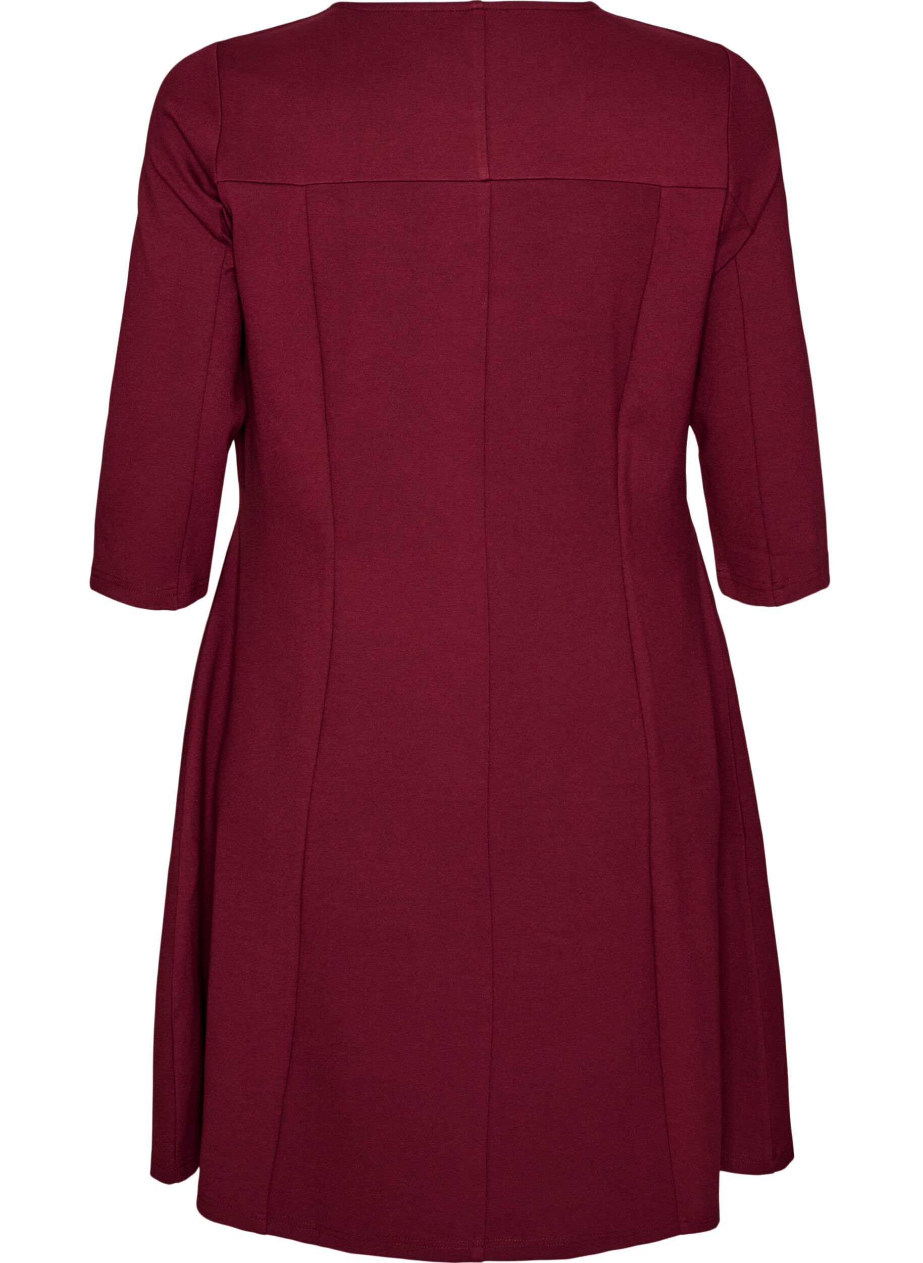 ZizziA-vorm jurk met 3/4-mouwen, Rood, Packshot image number 1