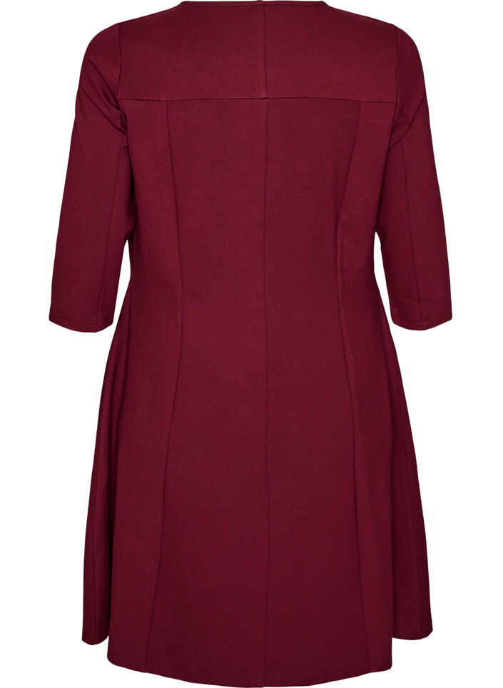 A-vorm jurk met 3/4-mouwen, Rood, Packshot image number 1