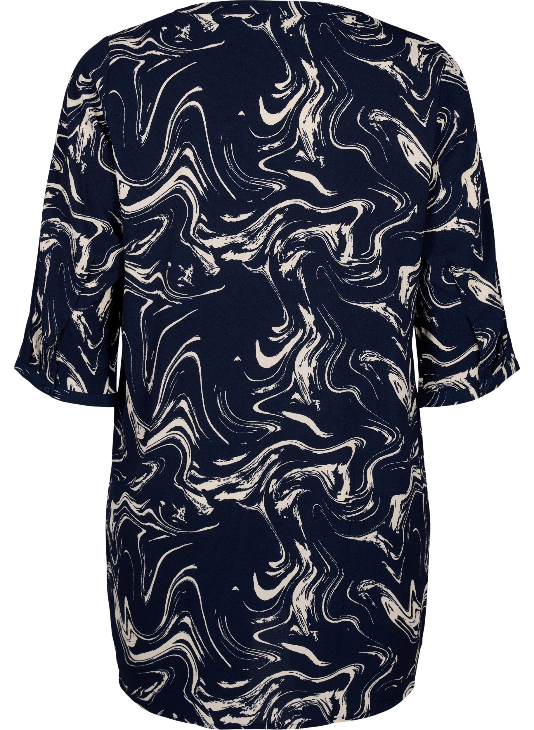 Zizzi Tuniek met 3/4 mouwen en print, N. Blazer Swirl AOP, Packshot image number 1