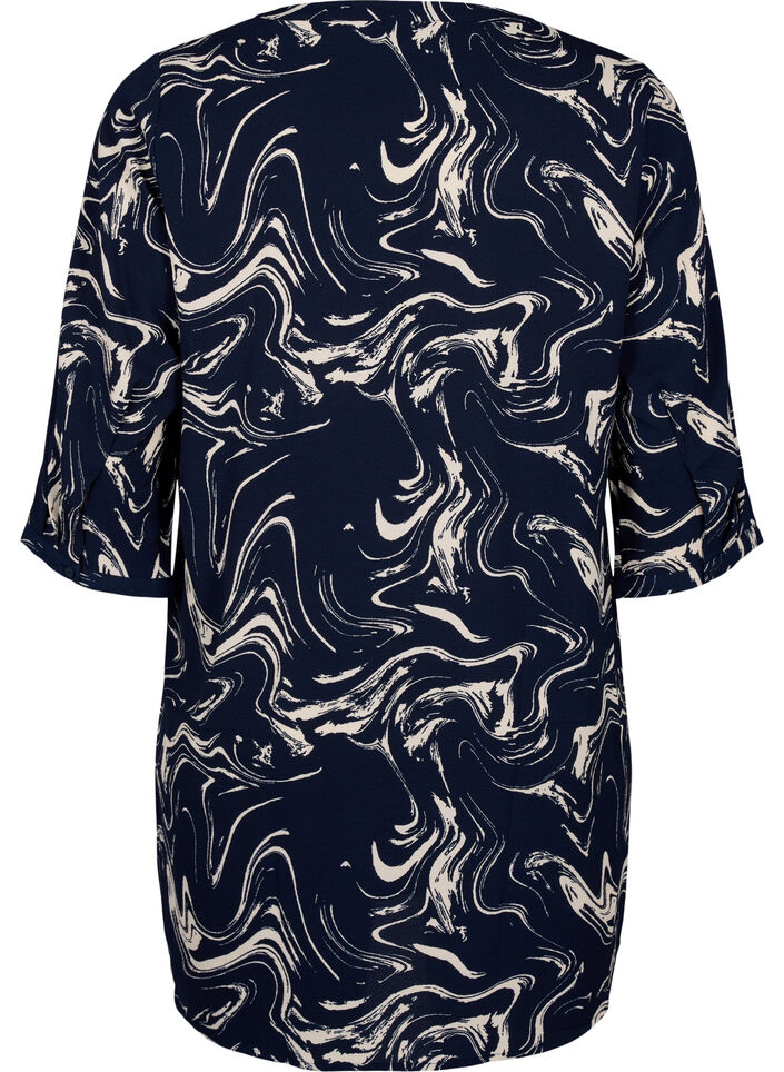 Tuniek met 3/4 mouwen en print, N. Blazer Swirl AOP, Packshot image number 1