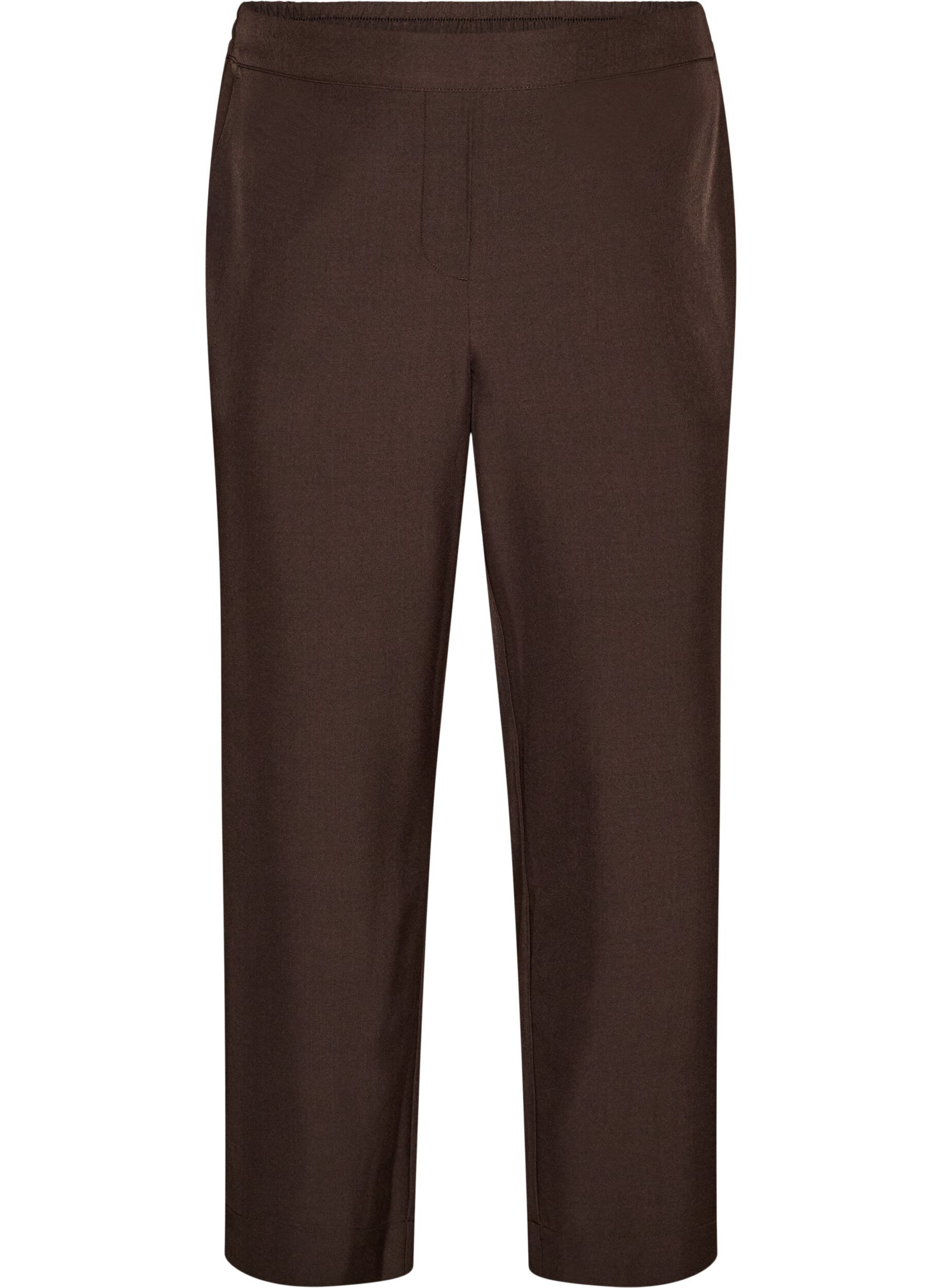 ZizziLosse broek met zakken, Bruin, Packshot image number 0