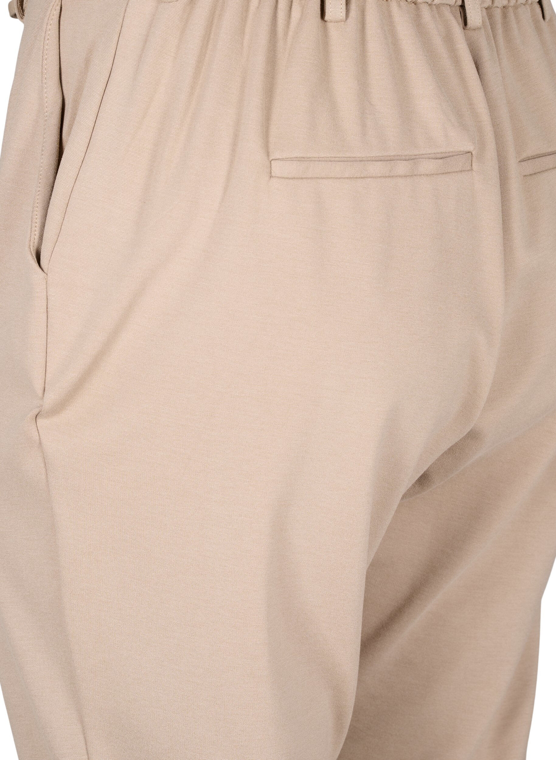 Zizzi Cropped Maddison broek, Beige, Packshot image number 3