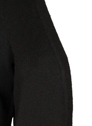 Lang gebreid vest met zakken, Black, Packshot image number 2