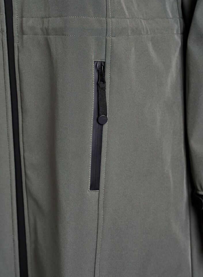 Softshell jas met afneembare capuchon, Grijs, Packshot image number 3