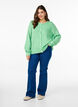 Gebreide cardigan met wol en knoopsluiting, Light G. Green Mel., Model image number 2