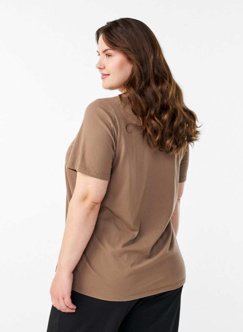 T-shirt met print, Bruin, Model image number 2