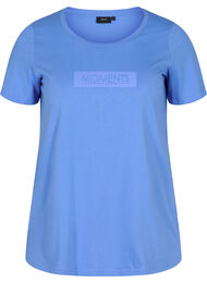 Katoenen t-shirt met print, Ultramarine TEXT