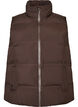 Korte puffer bodywarmer met hoge kraag, Bruin, Packshot image number 0