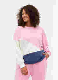 Sweatshirt met colour-block, C. Pink C. Blocking, Model