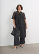 Organza jurk met puffmouwen en borstzakken, Zwart, Model image number 1