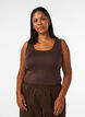 Aansluitende basic top met omkeerbaar design, Bruin, Model image number 0