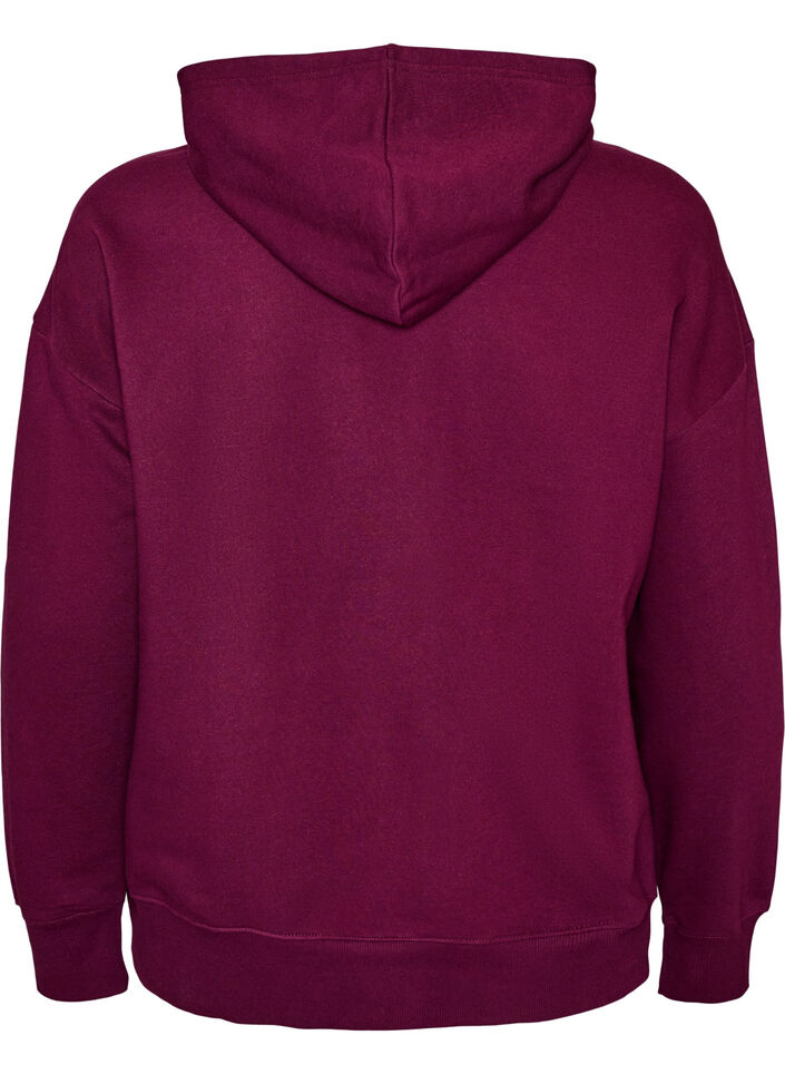 Hoodie met borstprint, Paars, Packshot image number 1