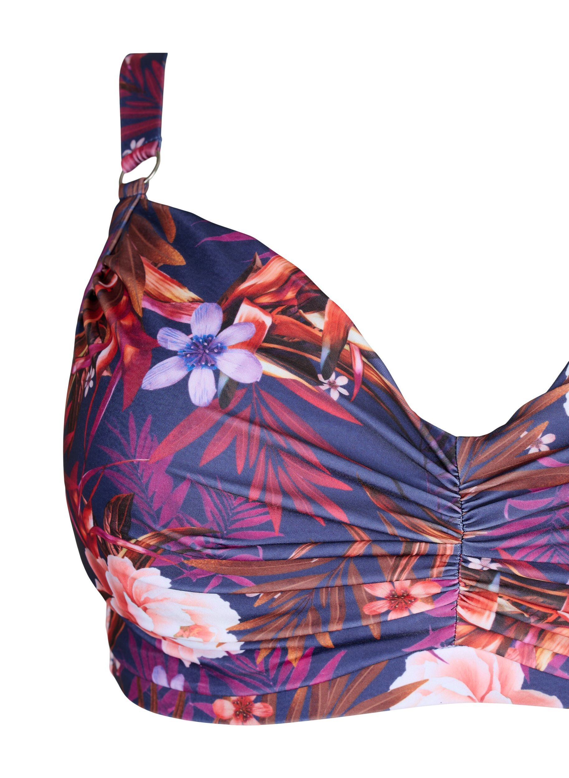 Zizzi Bikini beha met opdruk en beugel, Purple Flower, Packshot image number 2