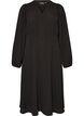 Midi-jurk met smock en decoratieve knopen, Zwart, Packshot image number 0