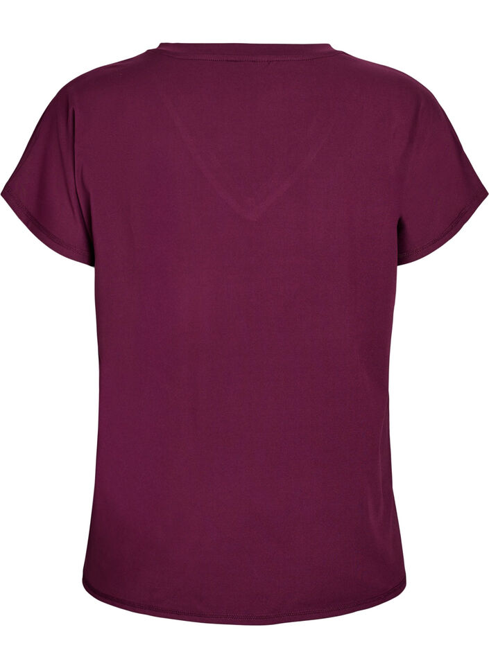 Losvallend sport T-shirt met V-hals, Rood, Packshot image number 1