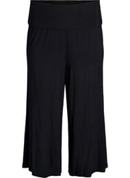 Jersey culotte broek met hoge taille, Zwart