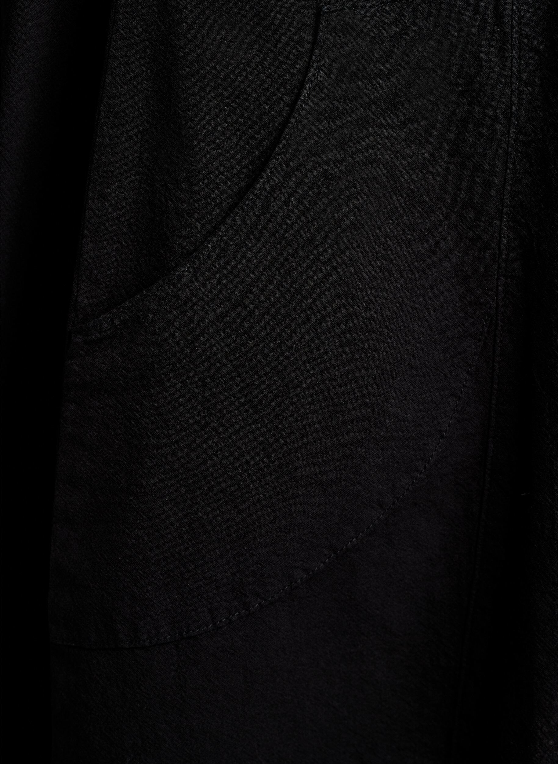 Zizzi Katoenen jurk met korte mouwen, Zwart, Packshot image number 3