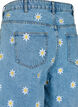 Hoog getailleerde Mille short met geborduurde bloemen, Light Blue Flower, Packshot image number 3