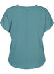 Blouse met korte mouwen en een ronde halslijn, Groen, Packshot image number 1