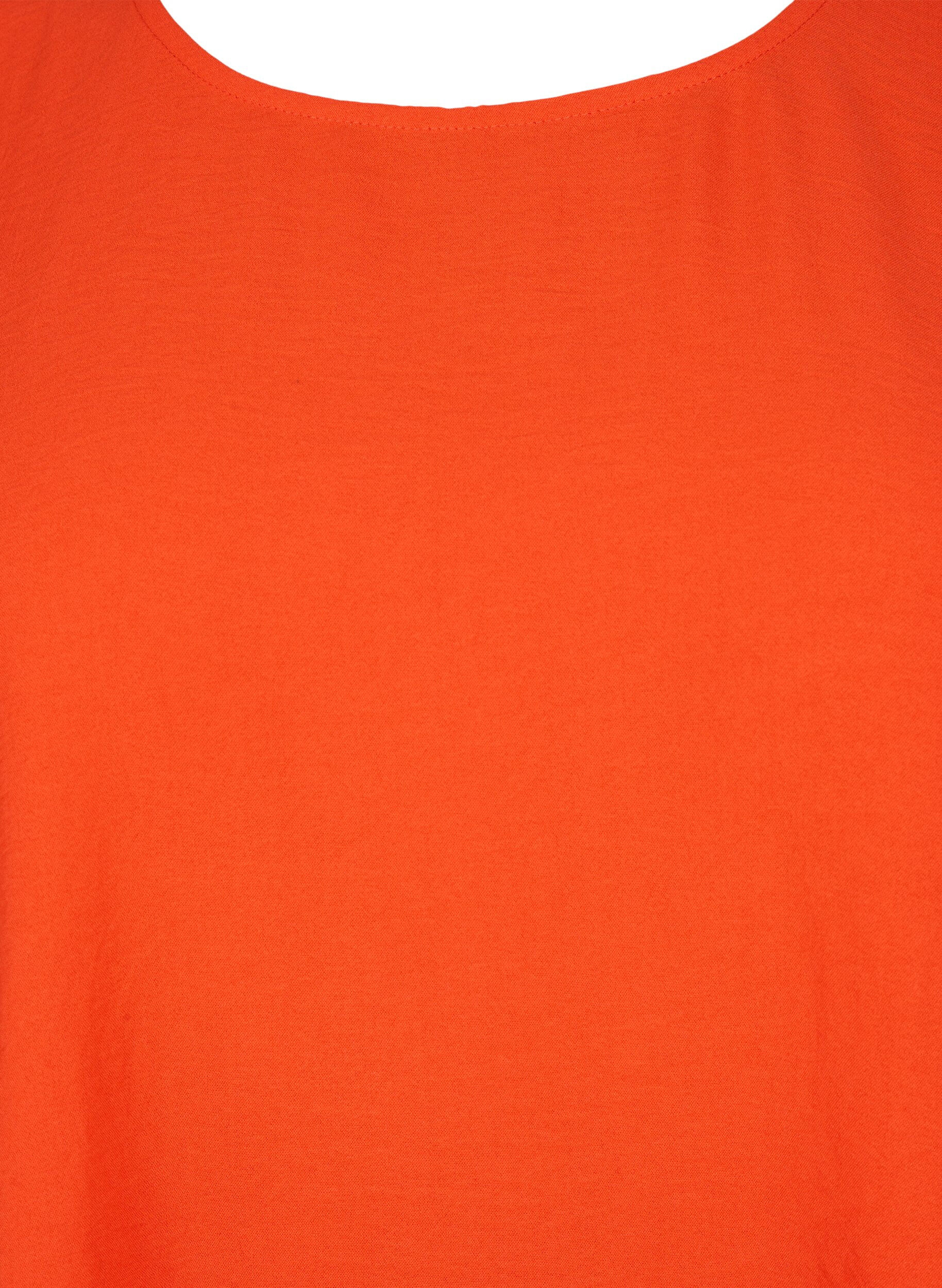 Zizzi Geribbelde blouse met korte mouw, Orange.com, Packshot image number 2