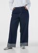 Wide fit jeans met brede omslag en contraststiksels, Blauw, Model image number 2