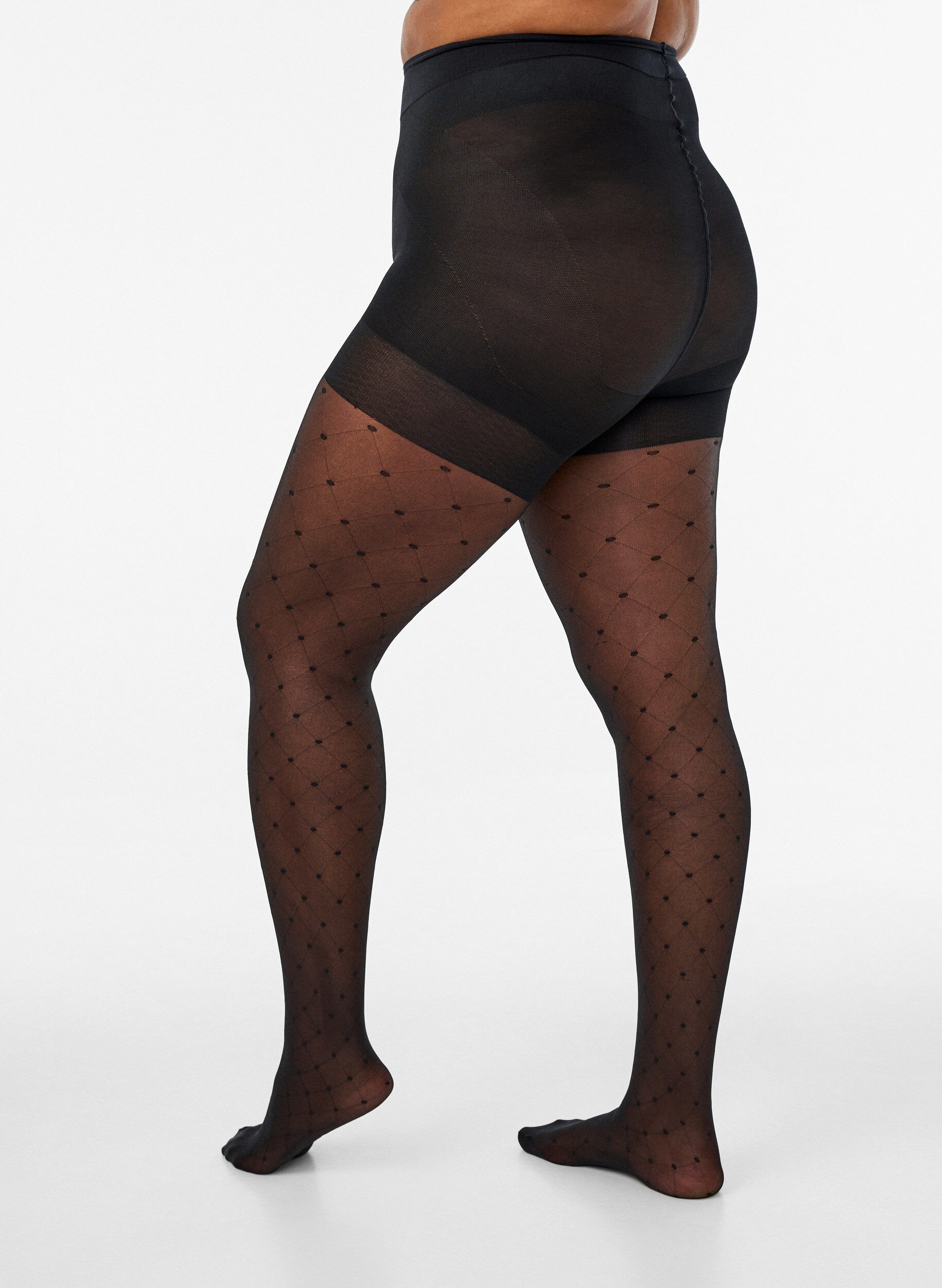 ZizziPush-up 25 denier panties met stippenpatroon, Zwart, Packshot image number 1