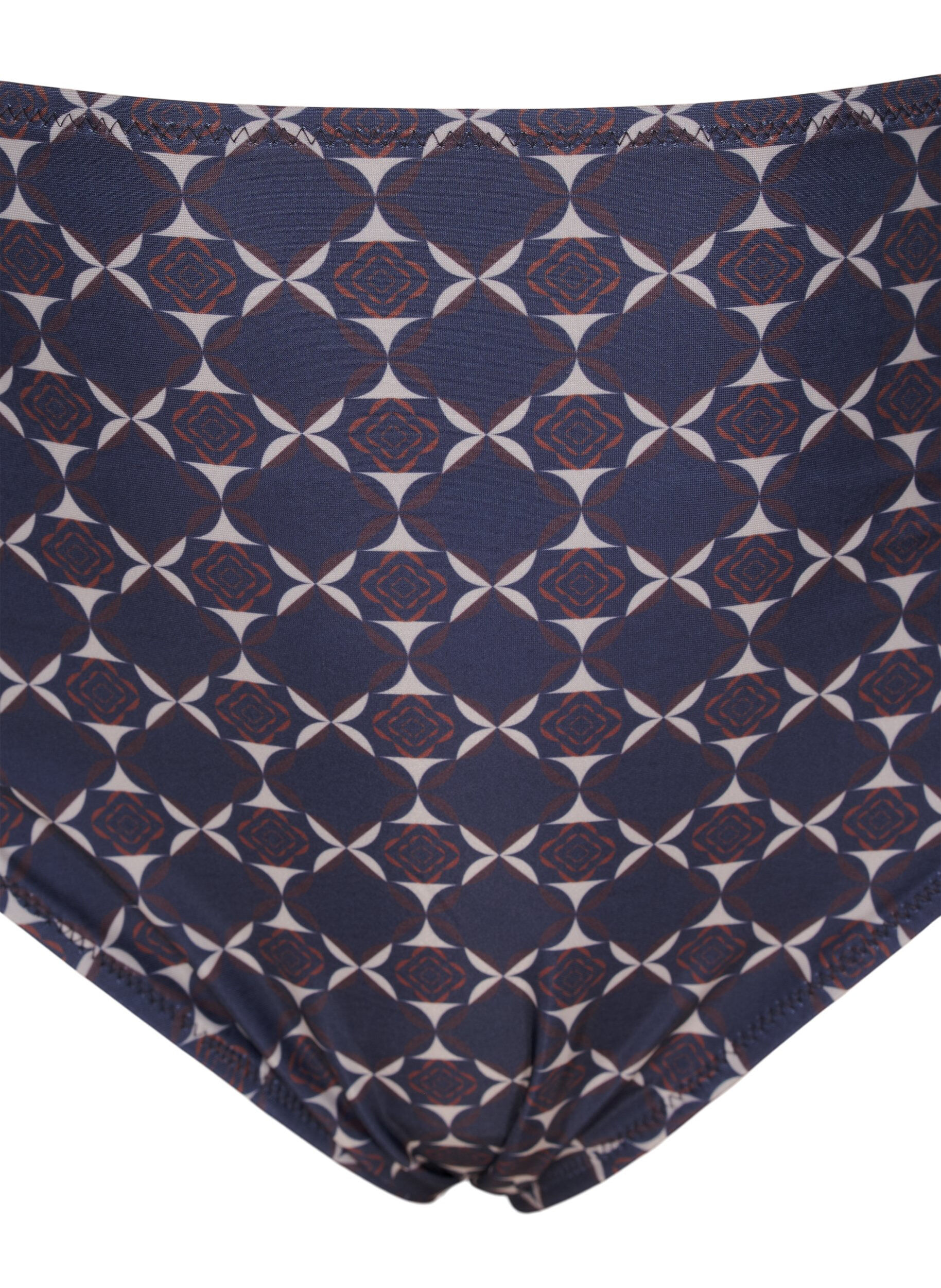 Zizzi Bikinislip met hoge taille en print, Blauw, Packshot image number 2