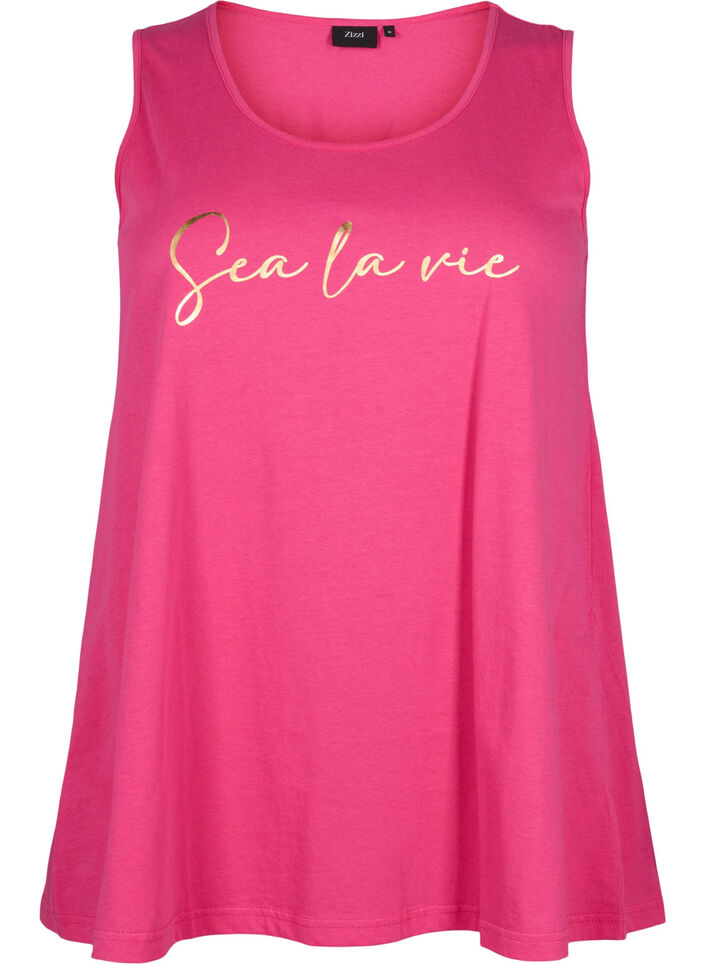 Katoenen top met a-vorm, Roze, Packshot image number 0