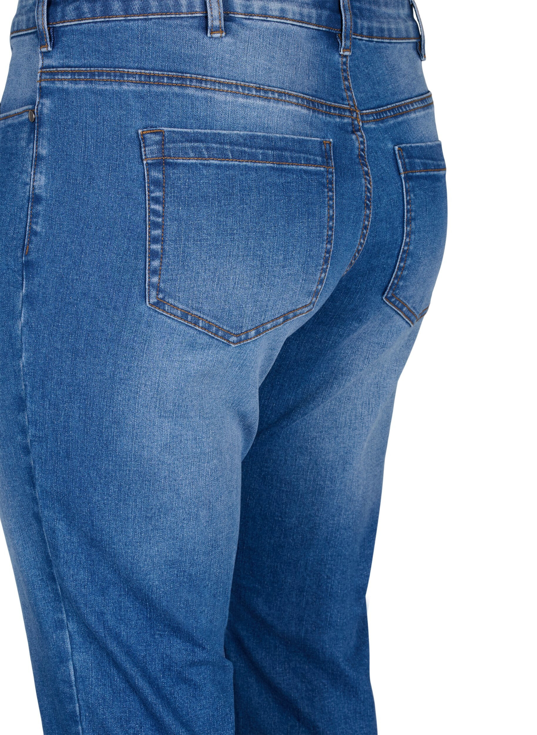 Zizzi Emily slim-fit denim capribroeken, Blue Denim, Packshot image number 3
