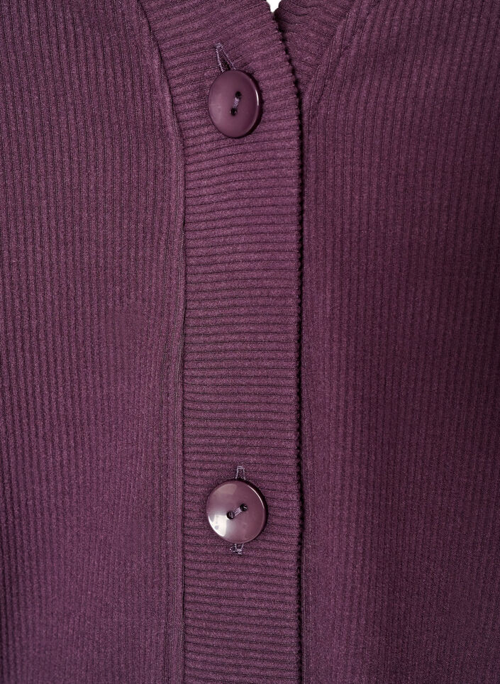 Geribd jersey vest met V-hals, Paars, Packshot image number 2