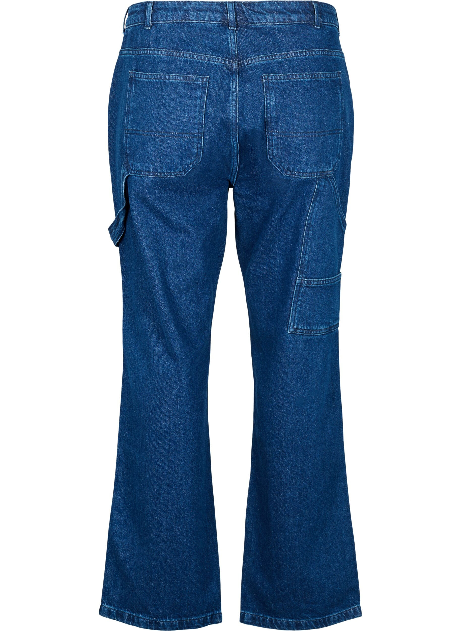 Zizzi Cargo jeans met rechte pijp, Dark blue, Packshot image number 1