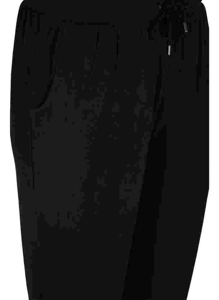 Losse viscose broek met zakken, Black, Packshot image number 2