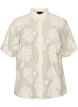 Transparante blouse met bloemenprint, Beige, Packshot image number 0