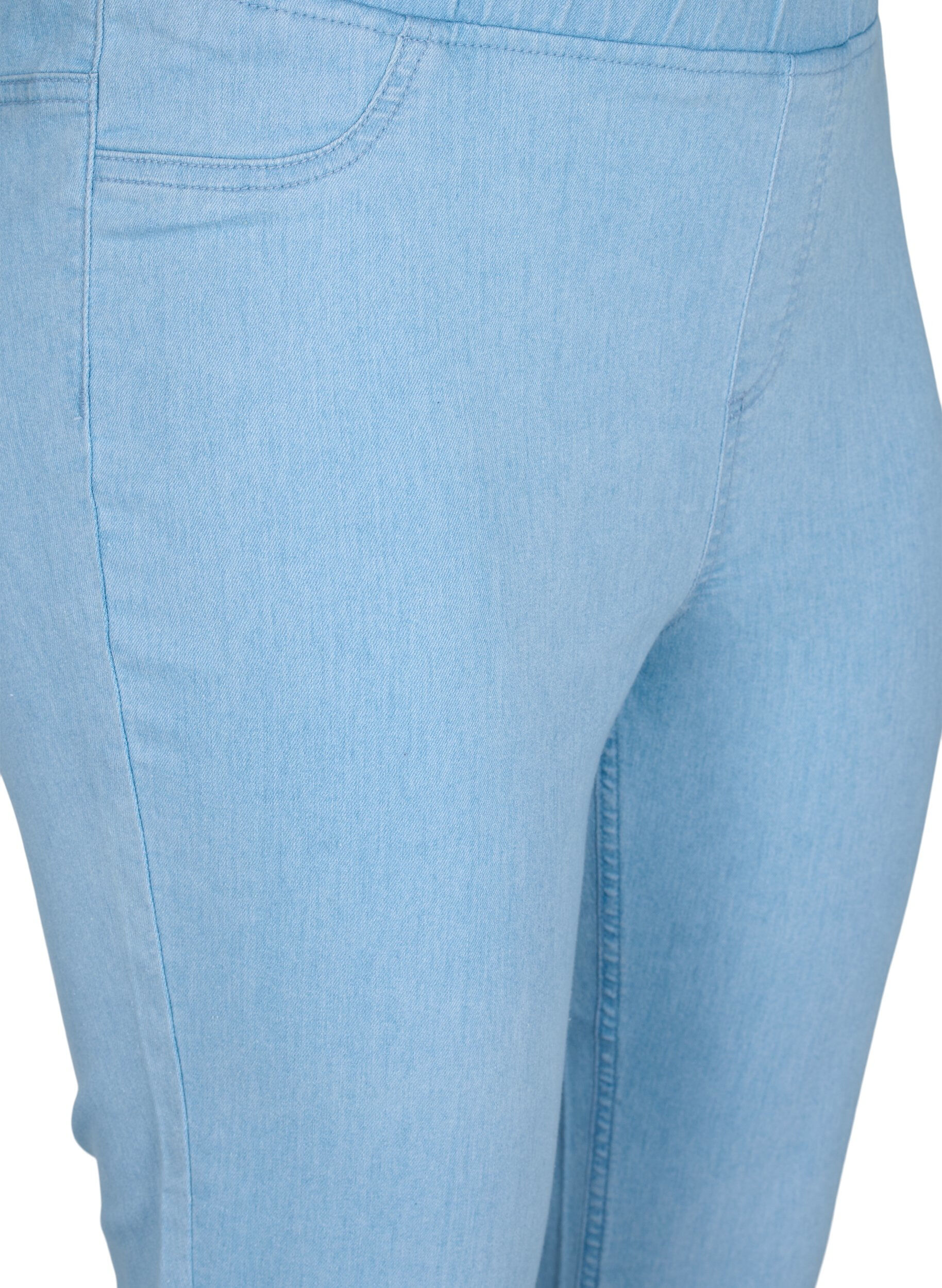 Zizzi Driekwart broek in katoenmix, Light blue denim, Packshot image number 2