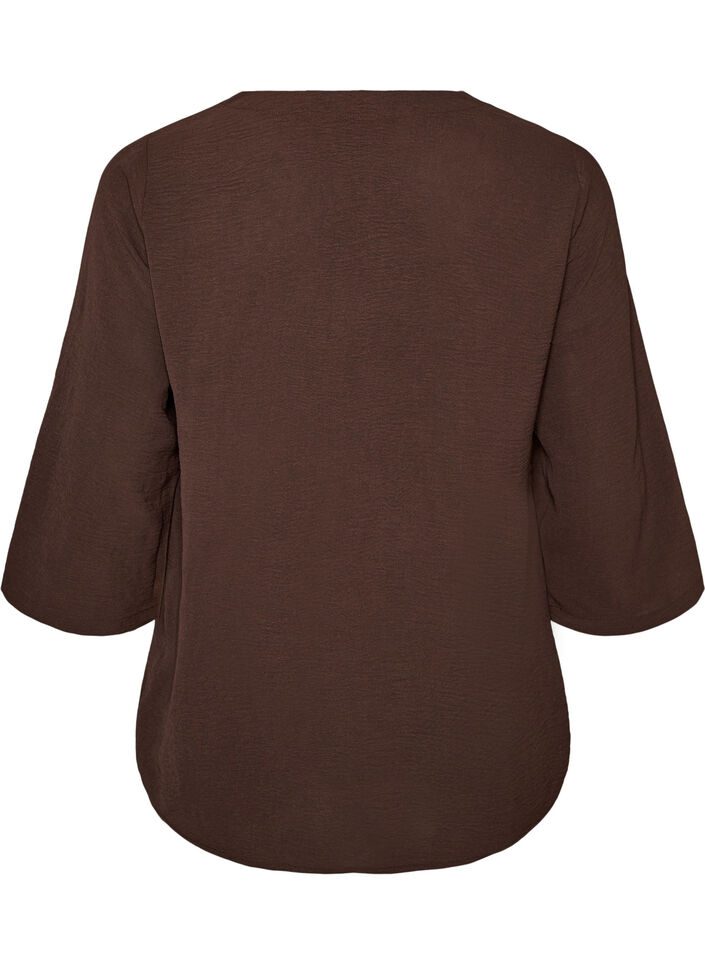 Blouse met 3/4 mouwen, Bruin, Packshot image number 1
