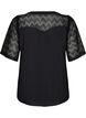 Overhemdblouse met korte kanten mouwen, Black, Packshot image number 1