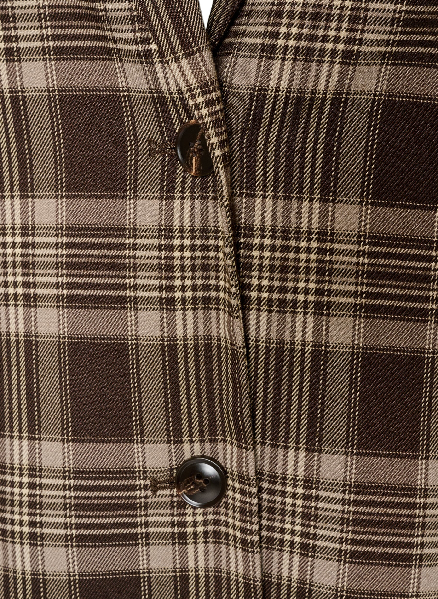 ZizziGeruite blazer met zakken en split achteraan, Bruin, Packshot image number 2