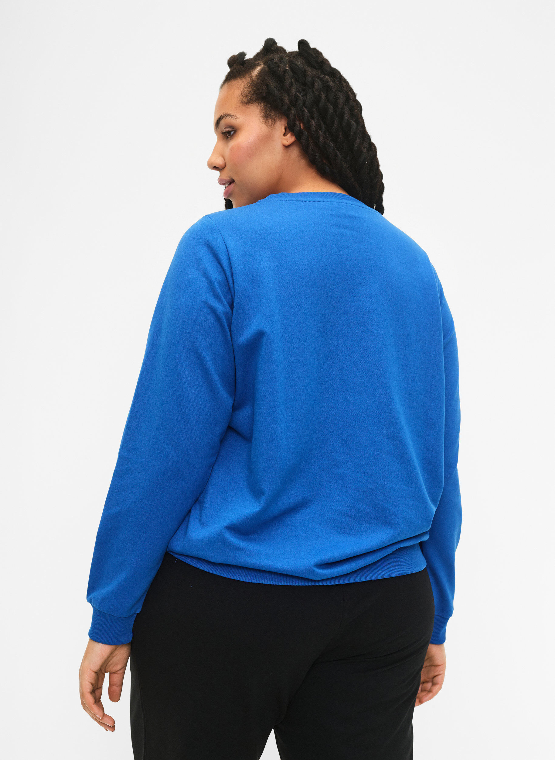 Zizzi Sweatshirt met tekst, Victoria b. W. Reset, Model image number 1