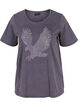 Katoenen t-shirt met acid wash en steentjes, Dark Grey Wash, Packshot image number 0