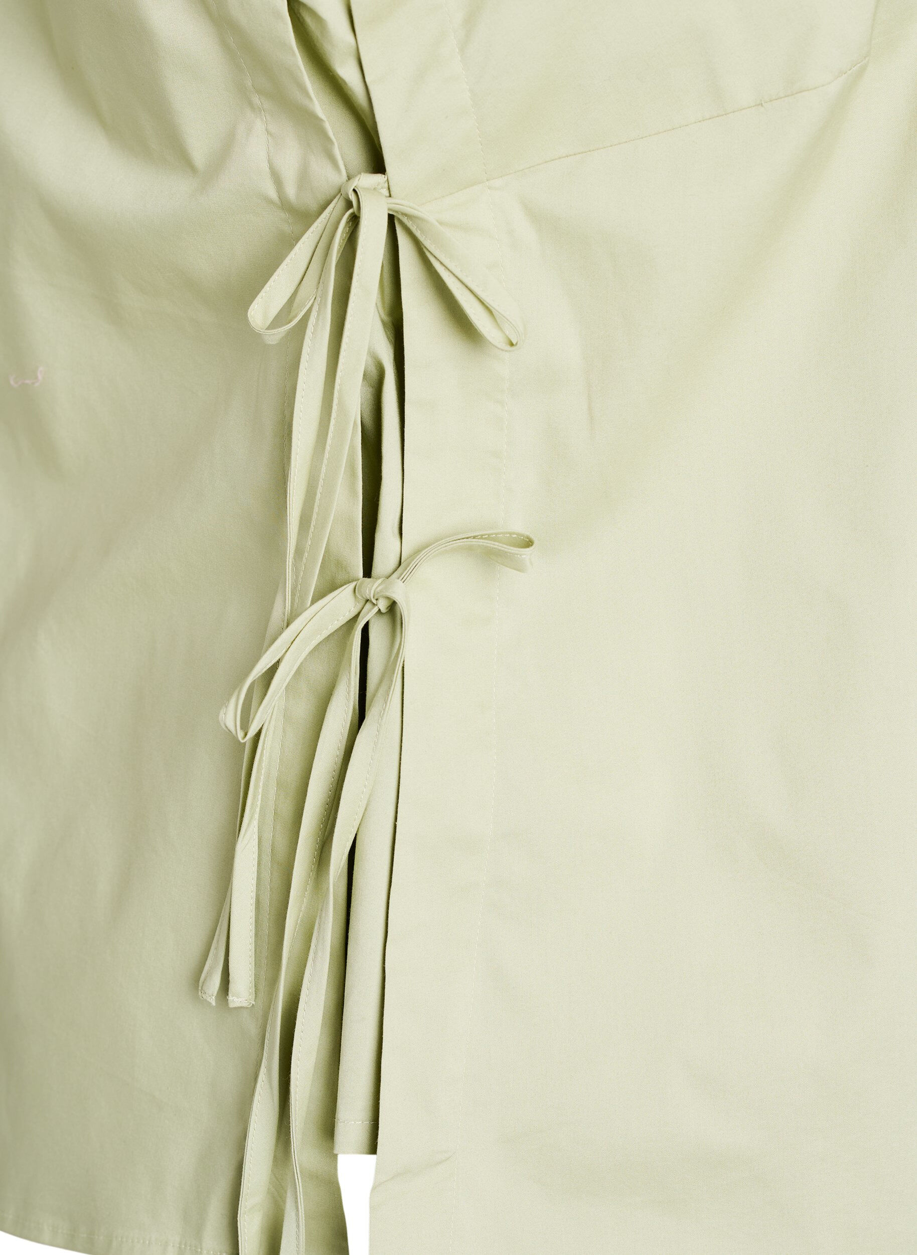 Zizzi Mouwloze top met strikdetail aan de zijkanten, Groen, Packshot image number 3