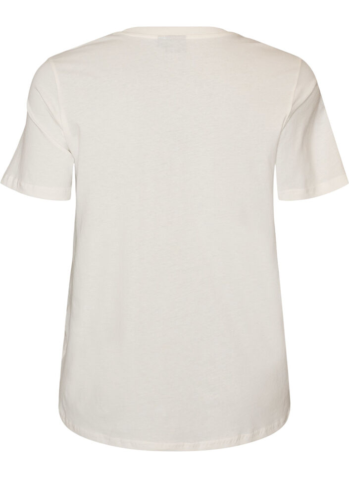 Katoenen T-shirt met print, Wit, Packshot image number 1