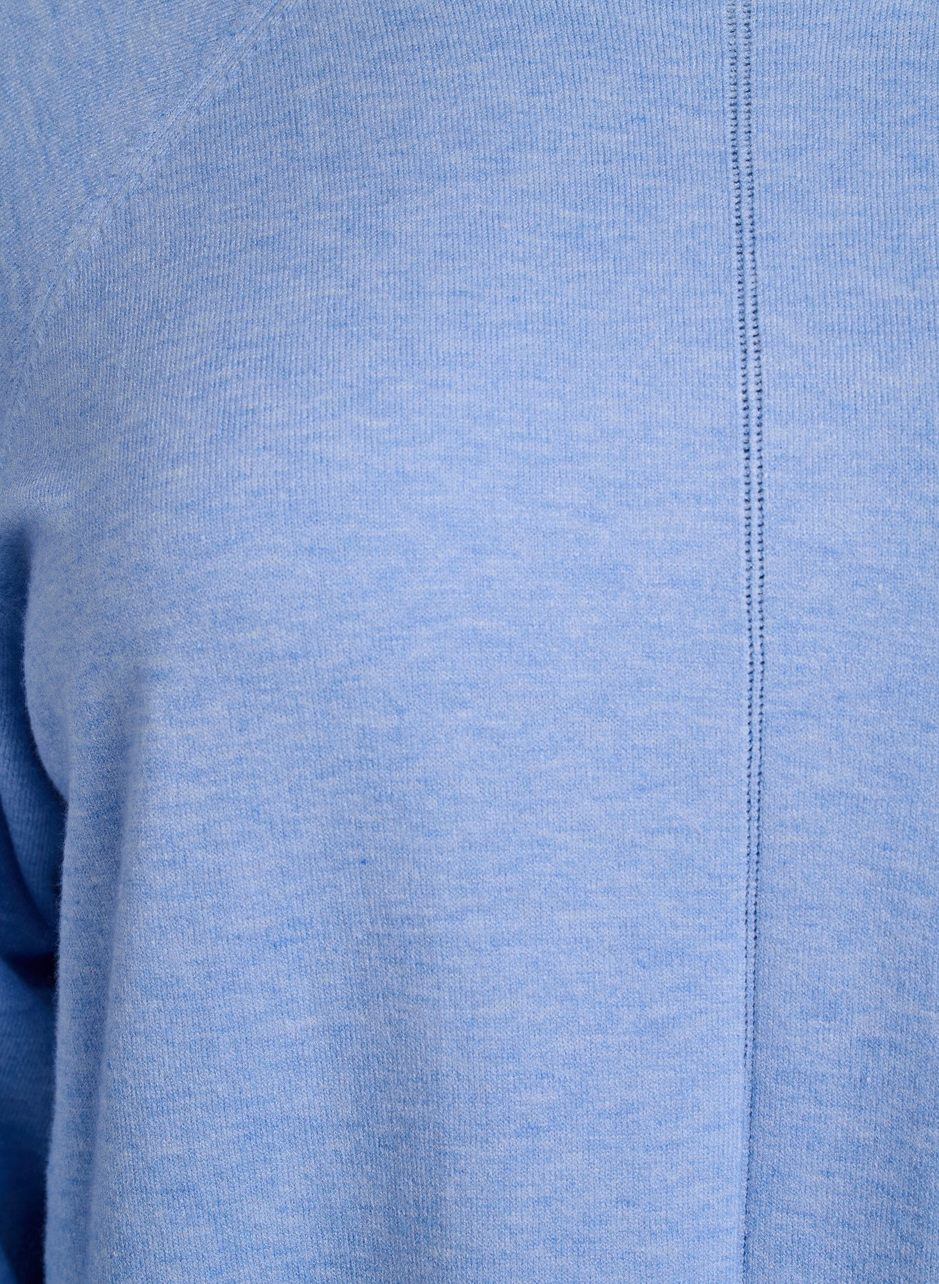 Zizzi Gebreide jurk met een ronde hals en gebreid patroon, Della R. Blue Mel., Packshot image number 2