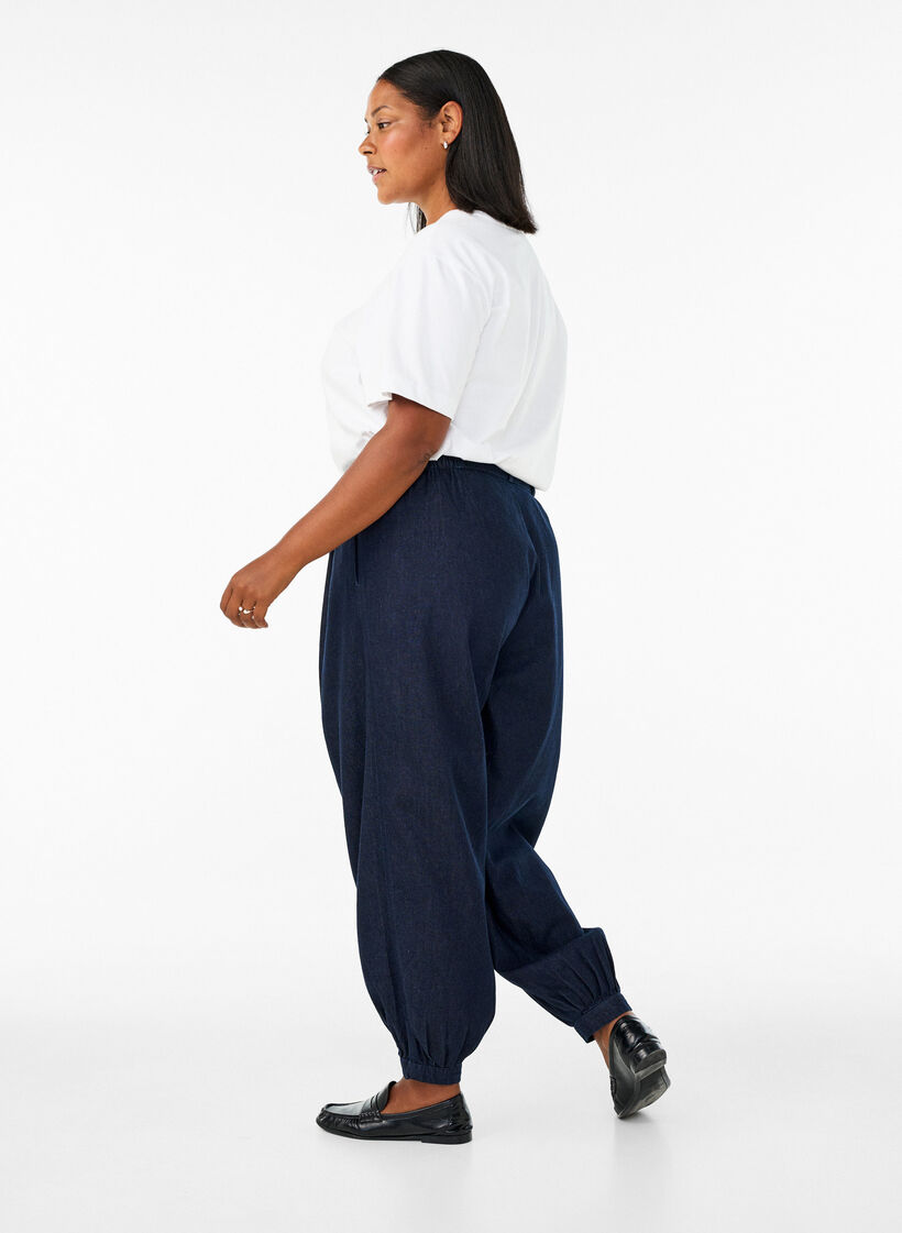 High waist ballonjeans, Blauw, Model image number 1
