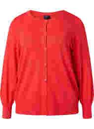 Geribd vest met knoopsluiting, Poppy Red