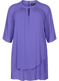 Chiffon blouse met 3/4 mouwen, Purple Corallites