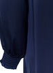 Satijnen jurk met lange mouwen en V-hals, Blauw, Packshot image number 3