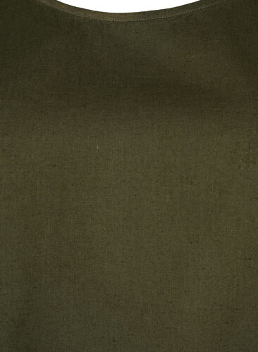 Katoenen blouse met korte mouwen van katoenmix met linnen, Forest Night, Packshot image number 2