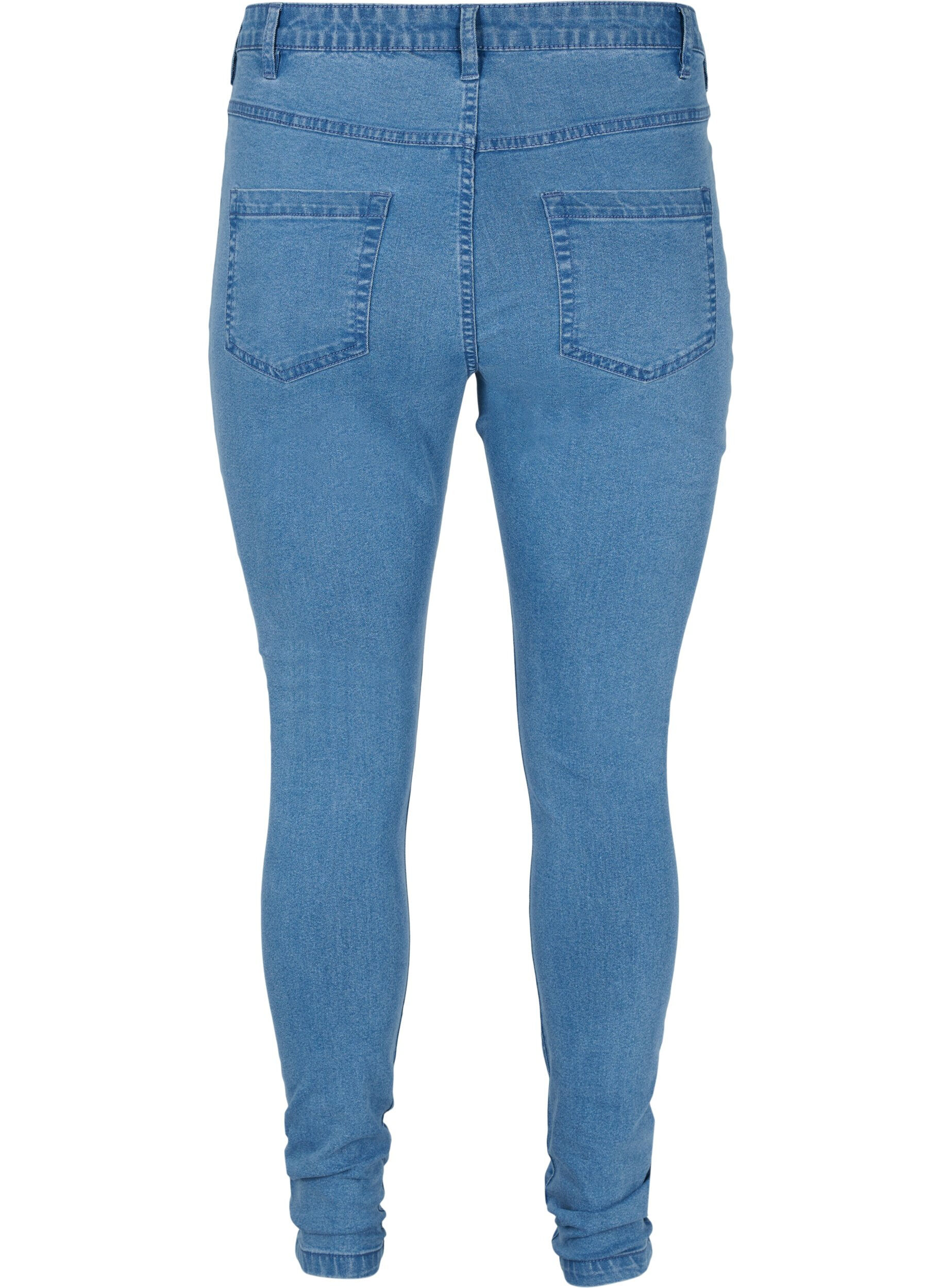 Zizzi super slim fit Amy jeans met hoge taille, Blauw, Packshot image number 1