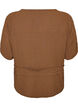 Blouse met textuur en een strik in de taille, Bruin, Packshot image number 1